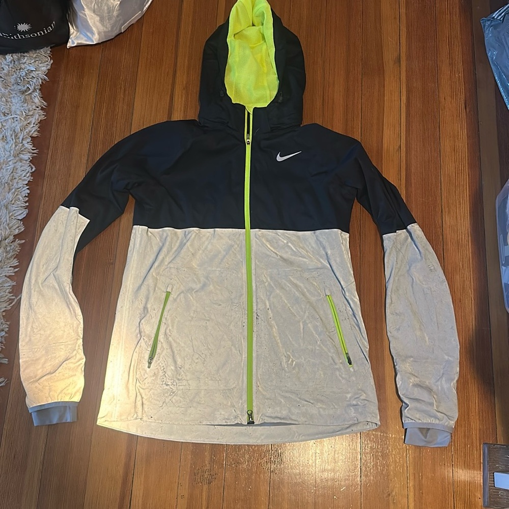 Nike vintage reflective rain jacket running wind breaker